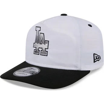 Gorra curva blanca y negra snapback GOLFER Chrome Logo de Los Angeles Dodgers MLB de New Era