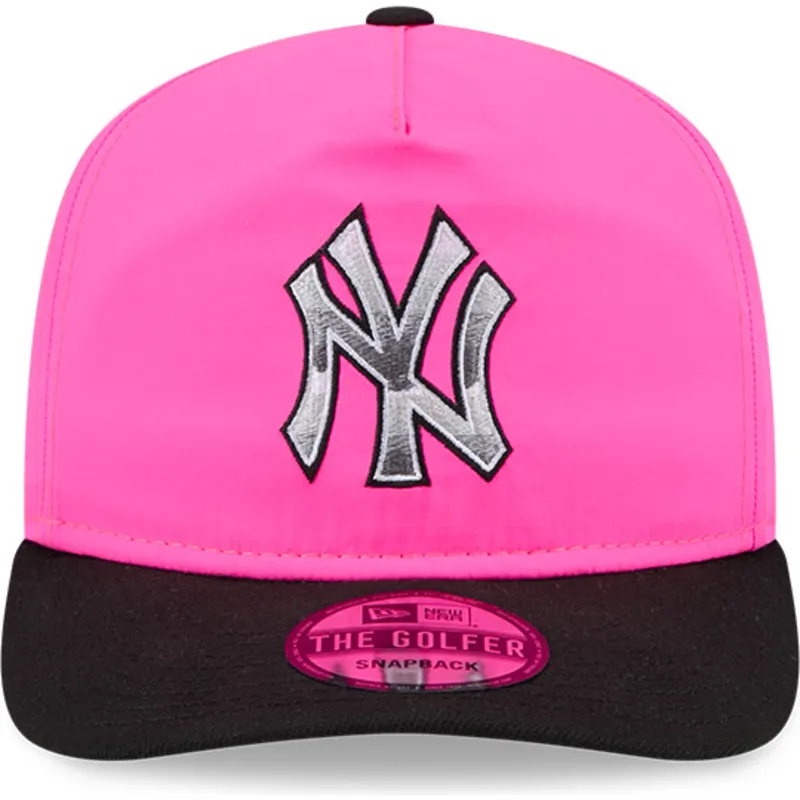 gebogene-rosa-und-schwarze-snapback-kappe-golfer-chrome-logo-von-new-york-yankees-mlb-von-new-era