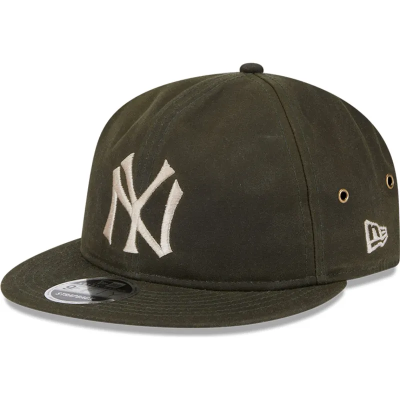 shapka-ploska-zelena-reguliruem-9fifty-waxed-canvas-na-new-york-yankees-mlb-ot-new-era