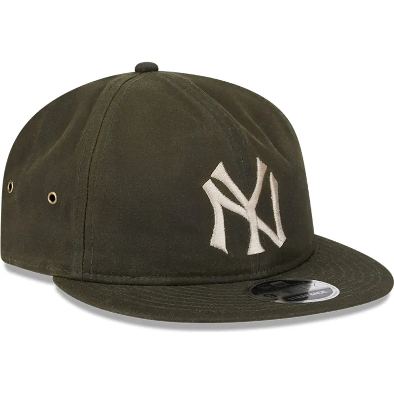 shapka-ploska-zelena-reguliruem-9fifty-waxed-canvas-na-new-york-yankees-mlb-ot-new-era