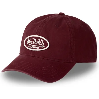 Von Dutch Curved Brim LOG BUR Maroon Adjustable Cap