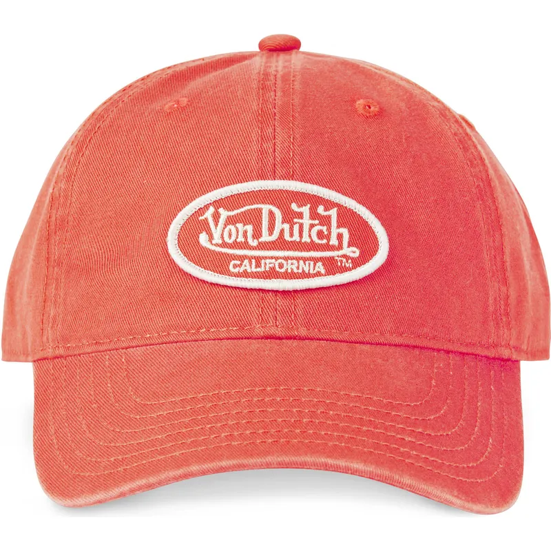 gebogene-orangefarbene-verstellbare-kappe-log-fla-von-von-dutch