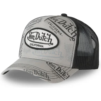 Casquette trucker grise et noire CAFE02 Von Dutch