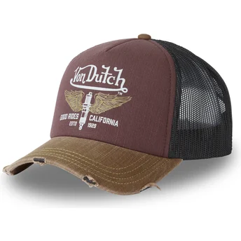 Von Dutch CREW18 kastanienbraune, schwarze und braune Trucker-Mütze
