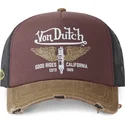 trucker-kasket-bordeaux-sort-og-brun-crew18-fra-von-dutch