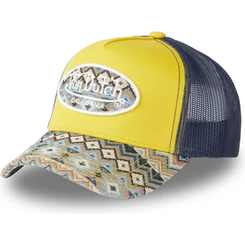 Von Dutch ETH02 Yellow and Navy Blue Trucker Hat