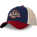 von-dutch-vint05-snapback-kasket-med-bla-beige-og-rod-buet-skygge