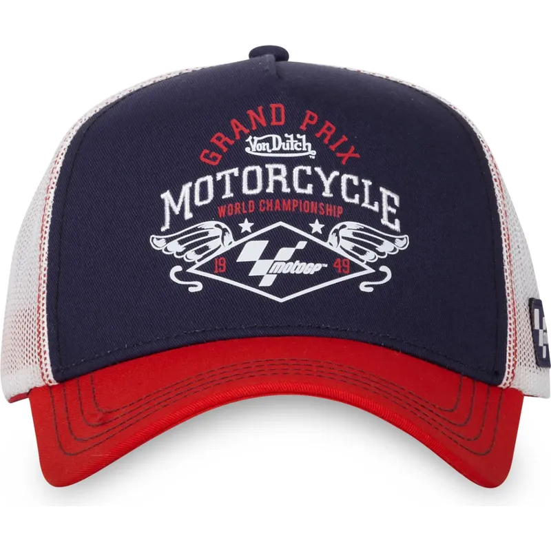 trucker-kasket-marinebla-hvid-og-rod-moto-ct-24-motogp-fra-von-dutch