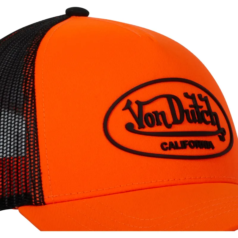 trucker-kasket-orange-og-sort-flu-o-fra-von-dutch