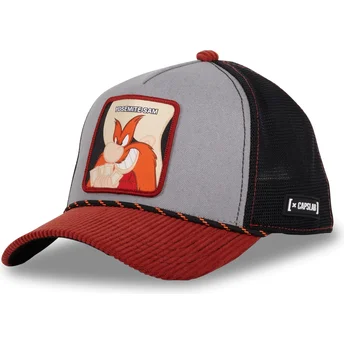 Trucker-Cap grau, schwarz und rot Sam Bigotes LOO10 SAM Looney Tunes von Capslab