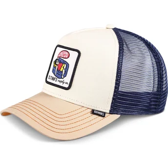 Gorra trucker beige y azul Do Nothing Club HFT DNC 1.2 de Djinns