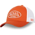 casquette-trucker-orange-et-blanche-ajustable-lof-b17-von-dutch