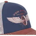 casquette-trucker-bleue-et-marron-crew19-von-dutch