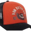 casquette-trucker-orange-et-noire-crew17-von-dutch