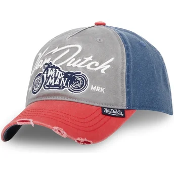 Casquette courbée grise, bleue et rouge ajustable MOT Von Dutch