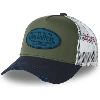 Casquette trucker verte, blanche et bleue NAKA Von Dutch