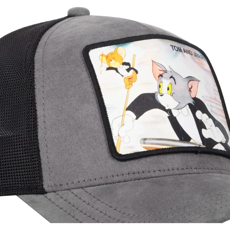 trucker-cap-grau-und-schwarz-tom-und-jerry-taj5-tom-looney-tunes-von-capslab