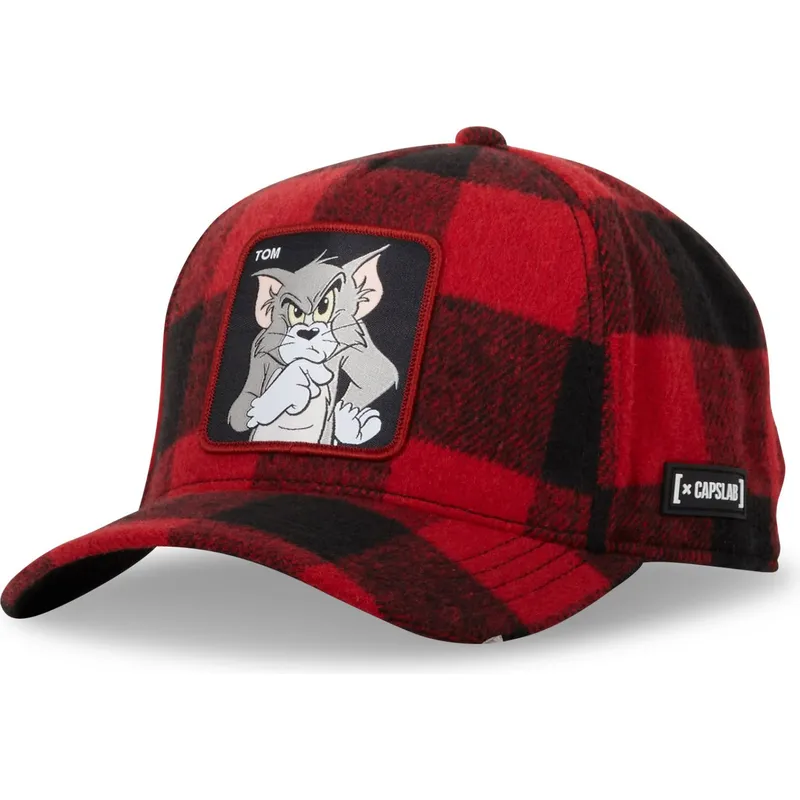 rod-og-sort-buet-snapback-kasket-tom-taj5-tj6-looney-tunes-fra-capslab