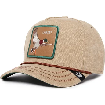 shapka-izvita-bezhov-snapbek-lucky-duck-canvas-the-farm-ot-goorin-bros