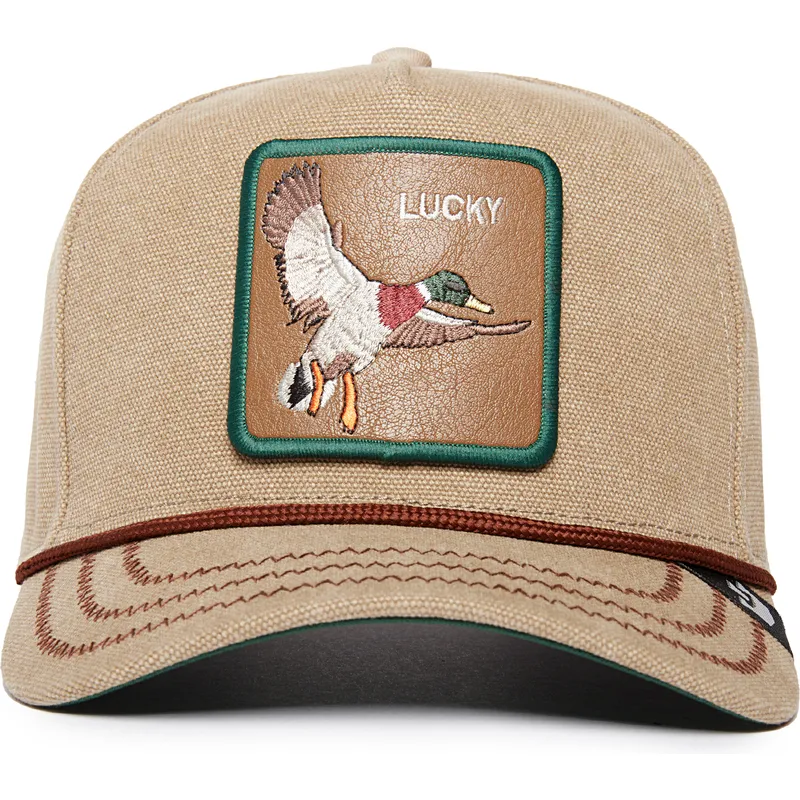 shapka-izvita-bezhov-snapbek-lucky-duck-canvas-the-farm-ot-goorin-bros