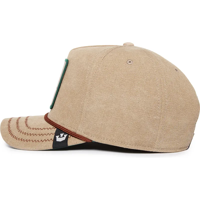beige-gebogene-snapback-kappe-ente-lucky-duck-canvas-the-farm-von-goorin-bros