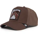 casquette-courbee-marron-snapback-cheval-darkhorsefield100-all-season-wool-the-farm-goorin-bros