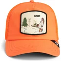 orangefarbene-trucker-kappe-ente-game-maybe-park-range-the-farm-von-goorin-bros