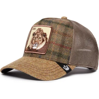 Casquette trucker marron King Moon Lion UK Plaid The Farm Goorin Bros.