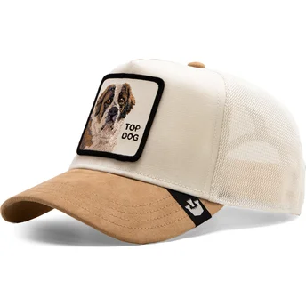 Casquette trucker beige chien Saint-Bernard Top Dog The...