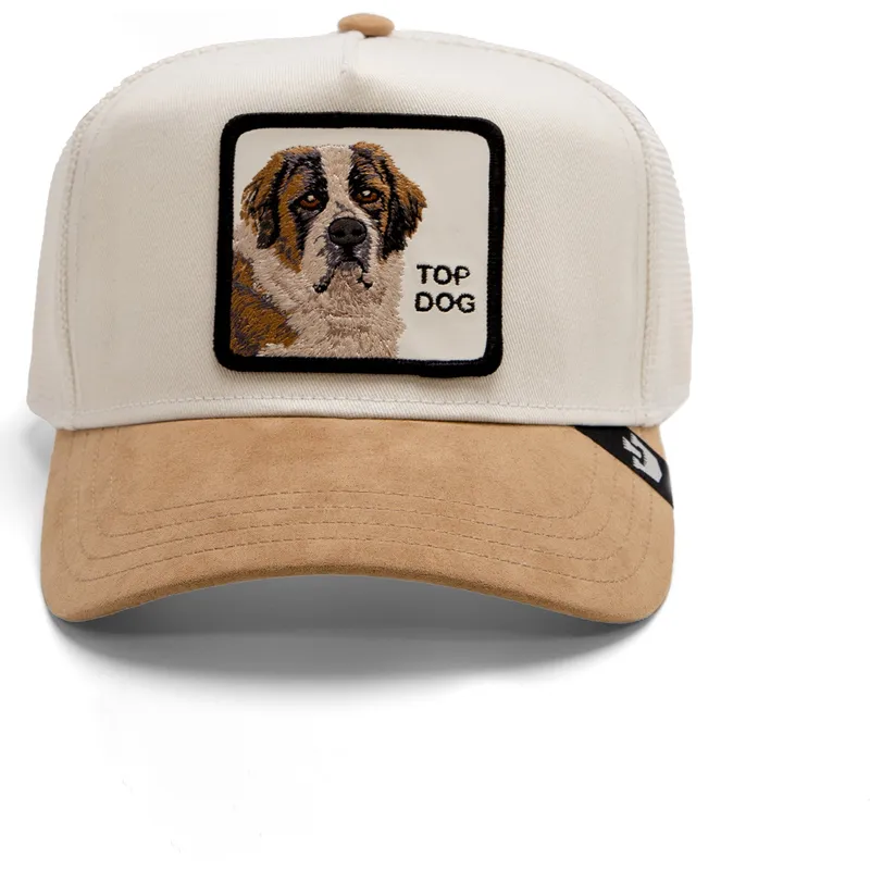 shapka-izvita-traker-bezhov-snapbek-top-dog-the-suede-st-bernard-the-farm-ot-goorin-bros