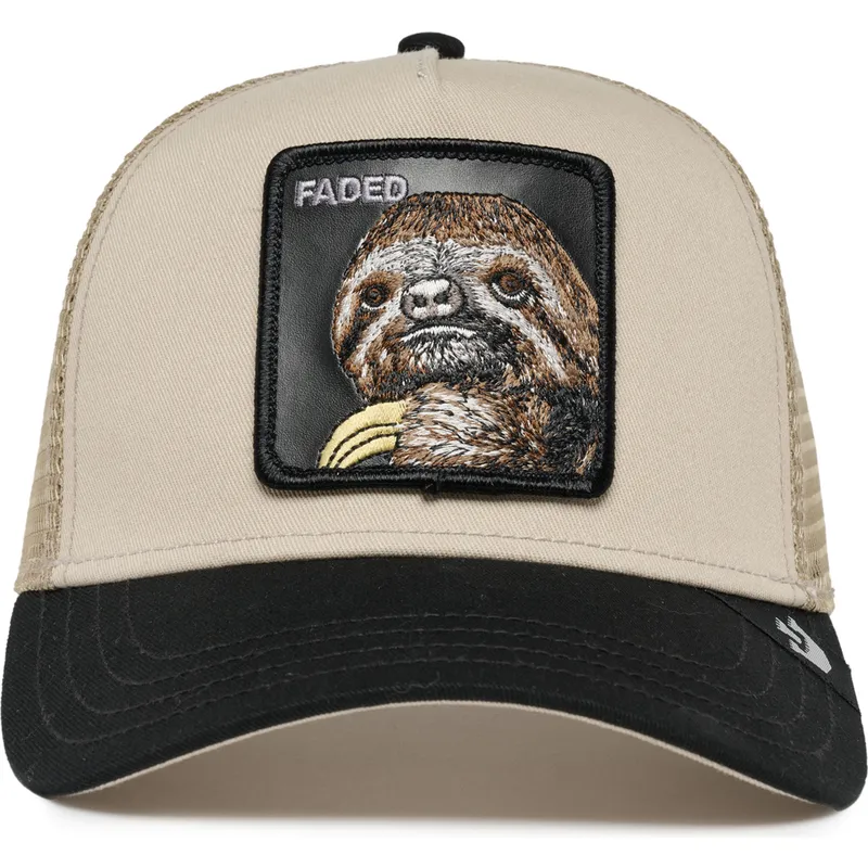shapka-izvita-traker-bezhov-snapbek-the-faded-sloth-eco-brutalism-the-farm-ot-goorin-bros