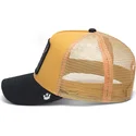 casquette-trucker-jaune-et-noire-boeuf-the-dead-skull-eco-brutalism-the-farm-goorin-bros