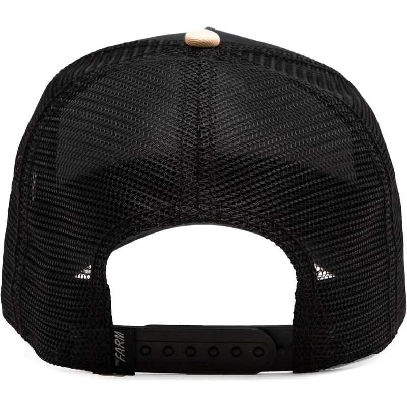 trucker-cap-schwarz-und-beige-chihuahua-hund-the-amigo-eco-brutalism-the-farm-von-goorin-bros