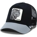schwarze-und-graue-trucker-kappe-tiger-the-savage-tiger-big-cats-the-farm-von-goorin-bros