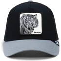 schwarze-und-graue-trucker-kappe-tiger-the-savage-tiger-big-cats-the-farm-von-goorin-bros