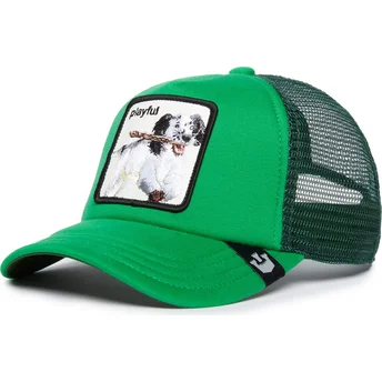 Gorra trucker verde para niño perro Playful Playtime The Farm de Goorin Bros.