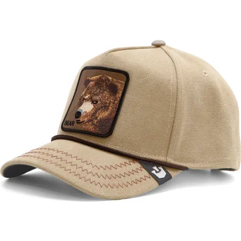 Goorin Bros. Curved Brim Bear Bare Duck Canvas The Farm Light Brown Snapback Cap