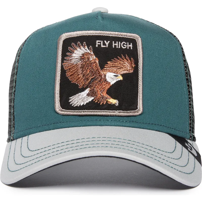 shapka-izvita-traker-zelena-snapbek-fly-high-eagle-fan-the-farm-ot-goorin-bros