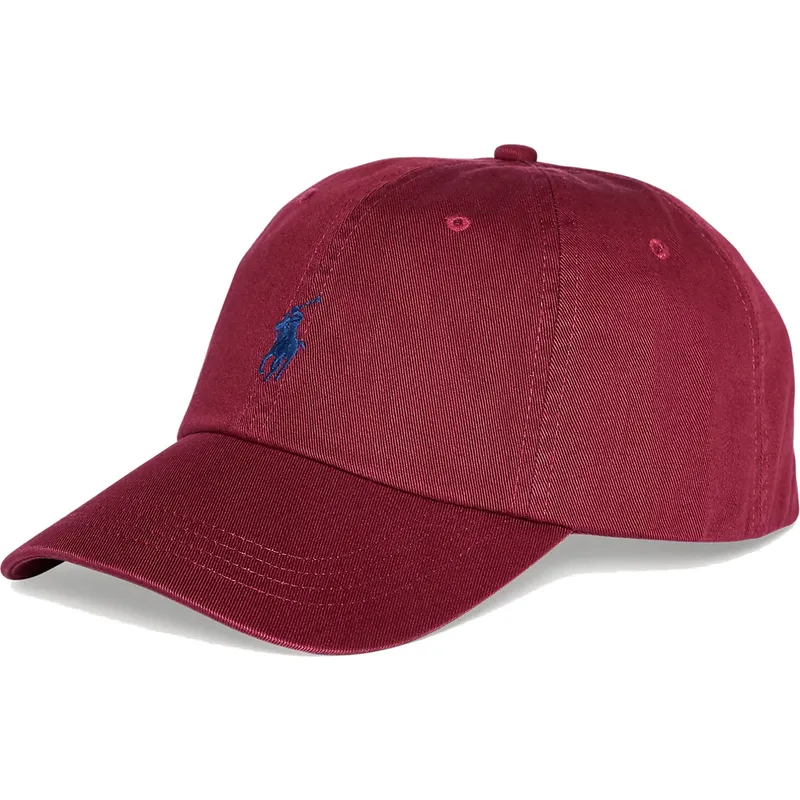shapka-izvita-chervena-reguliruem-cotton-chino-classic-sport-ot-polo-ralph-lauren