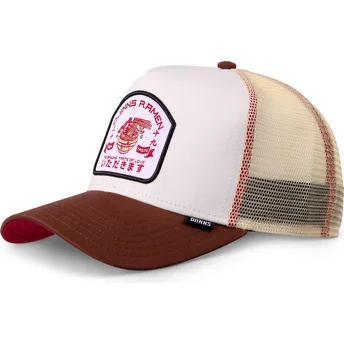 Casquette trucker blanche et marron Ramen HFT Food Djinns