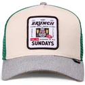 casquette-trucker-beige-verte-et-grise-sunday-brunch-hft-dnc-djinns