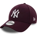 new-era-new-york-yankees-mlb-9forty-melton-wool-violette-snapback-kappe