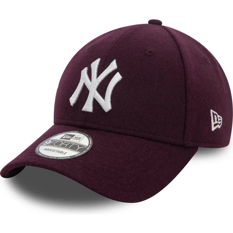 new-era-new-york-yankees-mlb-9forty-melton-wool-violette-snapback-kappe