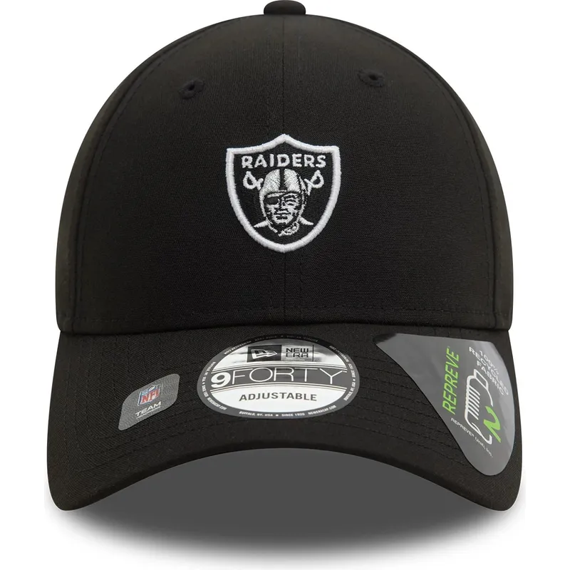 schwarze-verstellbare-curved-cap-9forty-repreve-mini-logo-der-las-vegas-raiders-nfl-von-new-era