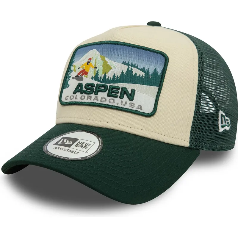shapka-izvita-traker-zelena-snapbek-a-frame-ski-patch-na-aspen-ciudades-playas-ot-new-era