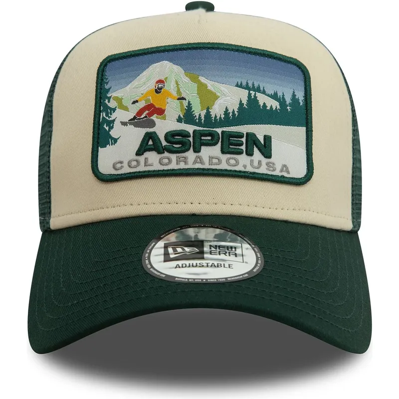 shapka-izvita-traker-zelena-snapbek-a-frame-ski-patch-na-aspen-ciudades-playas-ot-new-era
