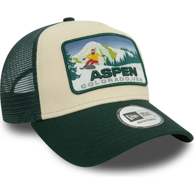 shapka-izvita-traker-zelena-snapbek-a-frame-ski-patch-na-aspen-ciudades-playas-ot-new-era