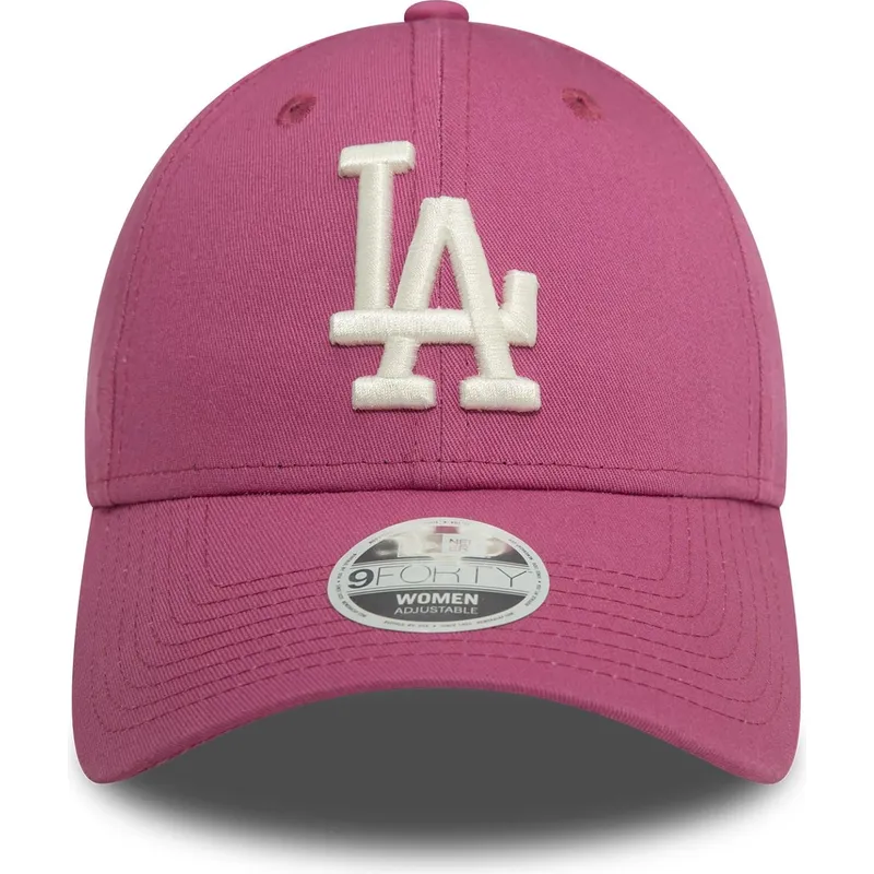 shapka-izvita-roza-reguliruem-9forty-league-essential-na-los-angeles-dodgers-mlb-ot-new-era