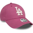 casquette-courbee-rose-ajustable-pour-femme-9forty-league-essential-los-angeles-dodgers-mlb-new-era