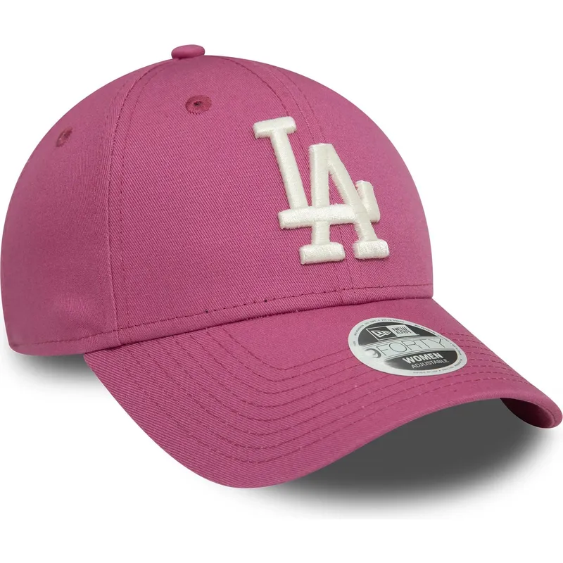 shapka-izvita-roza-reguliruem-9forty-league-essential-na-los-angeles-dodgers-mlb-ot-new-era